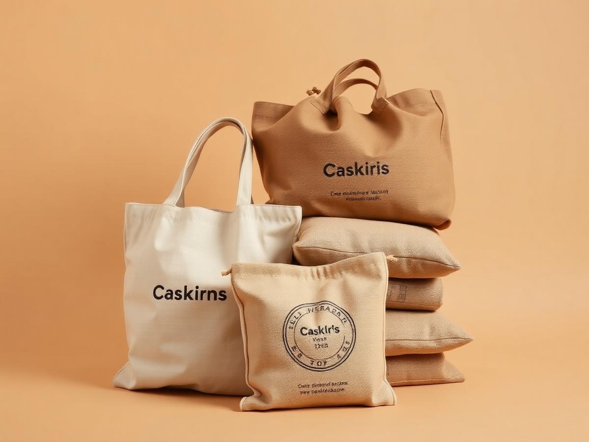 Branded tote bags and jute pouches with printed artwork