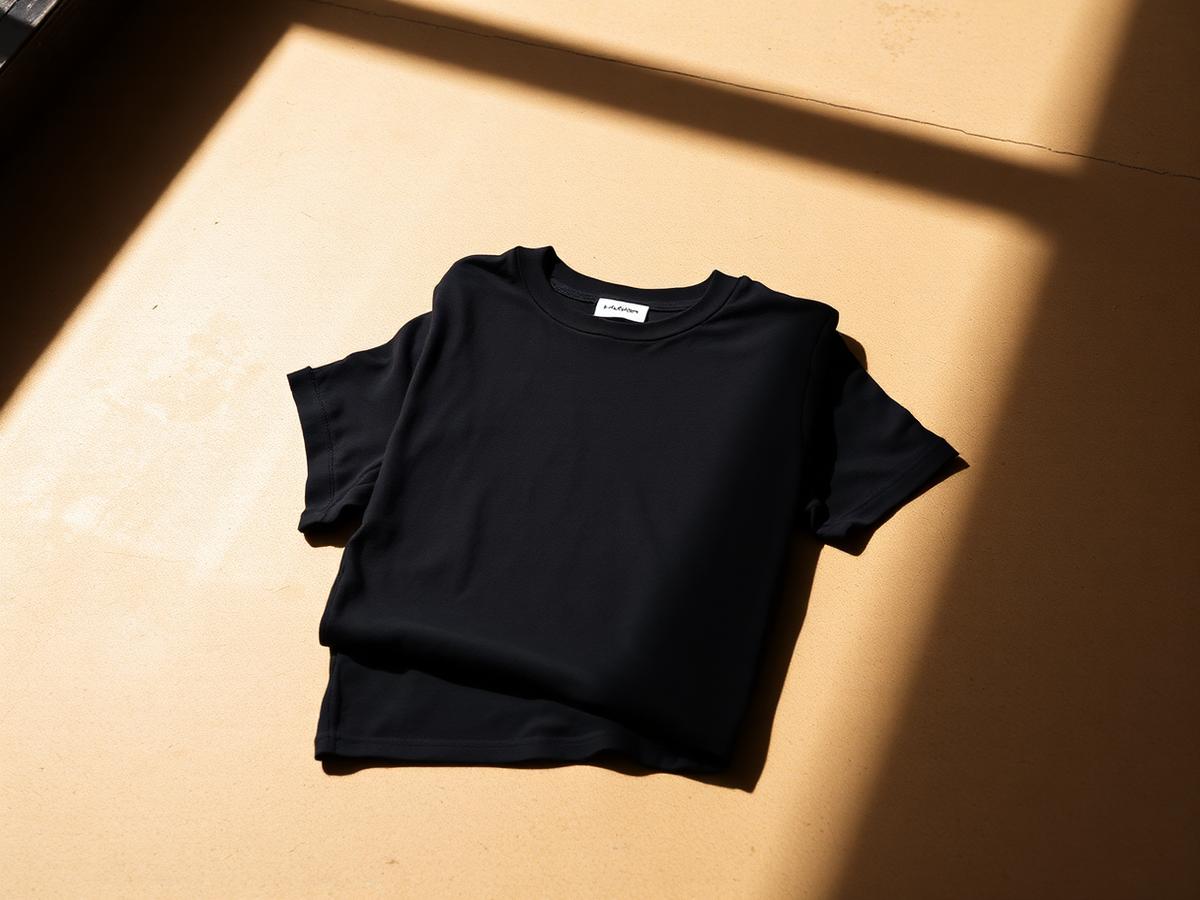Folded black oversized t-shirt from the current MARKADO Drop